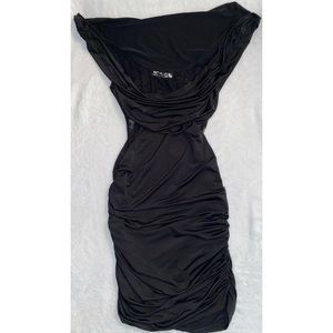 Black boat neckline dress